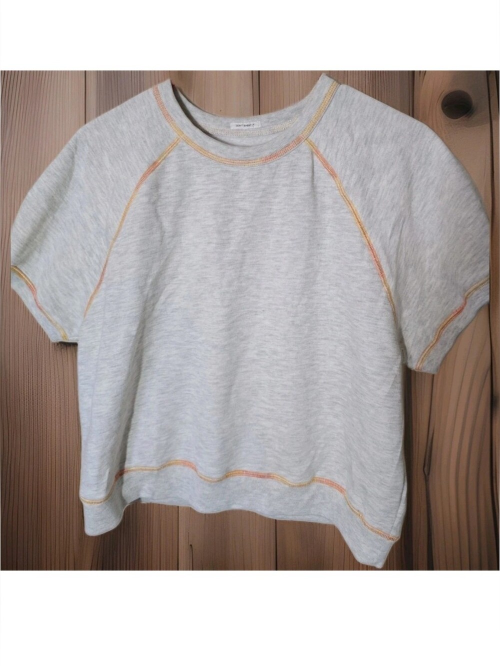 Mother Contrast Stitch Sweatshirt In Heathered Oatmeal Size M